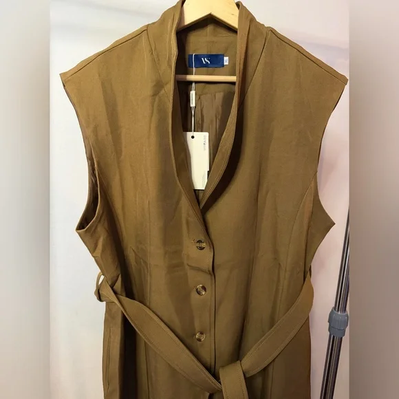 Elegant Brown Sleeveless Dress - Picture 7 of 7